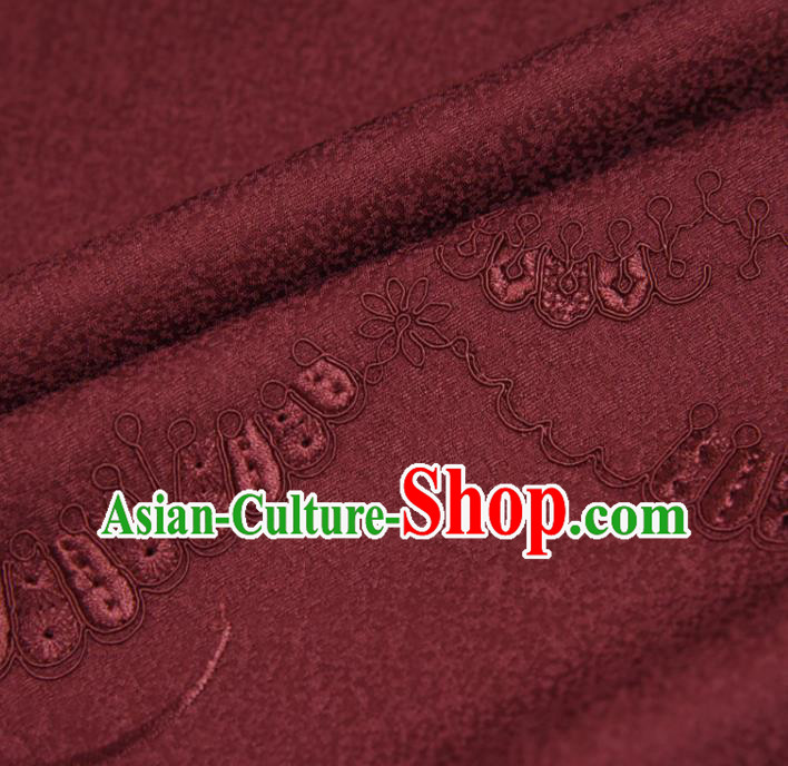 Traditional Japanese Kimono Dark Red Silk Fabric Asian Japan Classical Embroidered Pattern Brocade Tapestry Traditional Japanese Kimono Dark Red Silk Fabric Asian Japan Classical Embroidered Pattern Brocade Tapestry