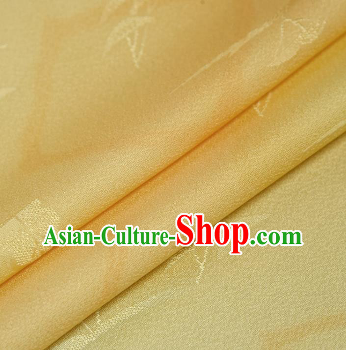 Asian Japan Brocade Tapestry Traditional Qipao Dress Light Yellow Silk Fabric Asian Japan Brocade Tapestry Traditional Qipao Dress Light Yellow Silk Fabric