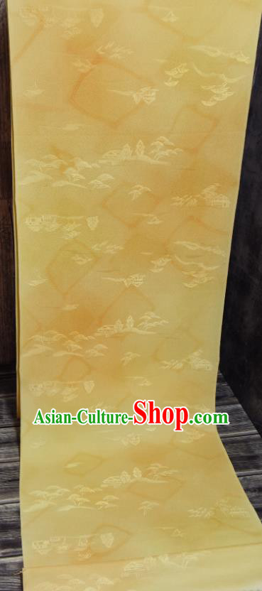 Asian Japan Brocade Tapestry Traditional Qipao Dress Light Yellow Silk Fabric Asian Japan Brocade Tapestry Traditional Qipao Dress Light Yellow Silk Fabric
