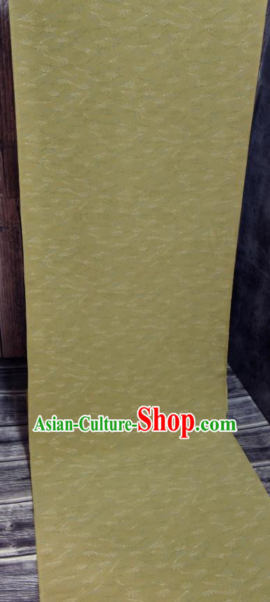 Traditional Japanese Kimono Yellow Pure Silk Fabric Asian Japan Classical Brocade Tapestry Traditional Japanese Kimono Yellow Pure Silk Fabric Asian Japan Classical Brocade Tapestry