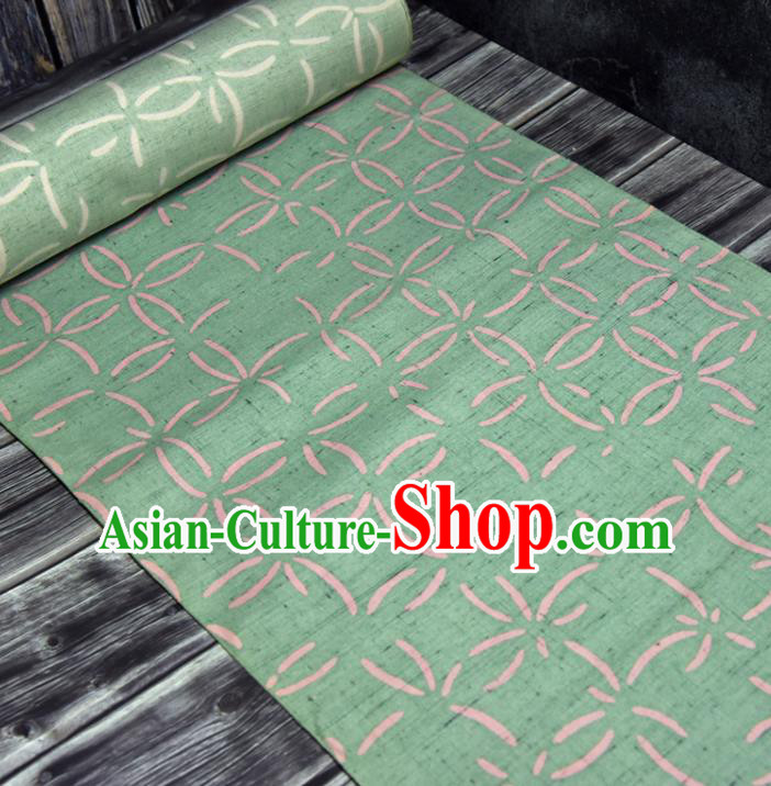 Traditional Japanese Kimono Pure Silk Fabric Asian Japan Classical Wafuku Light Green Cloth Material Traditional Japanese Kimono Pure Silk Fabric Asian Japan Classical Wafuku Light Green Cloth Material
