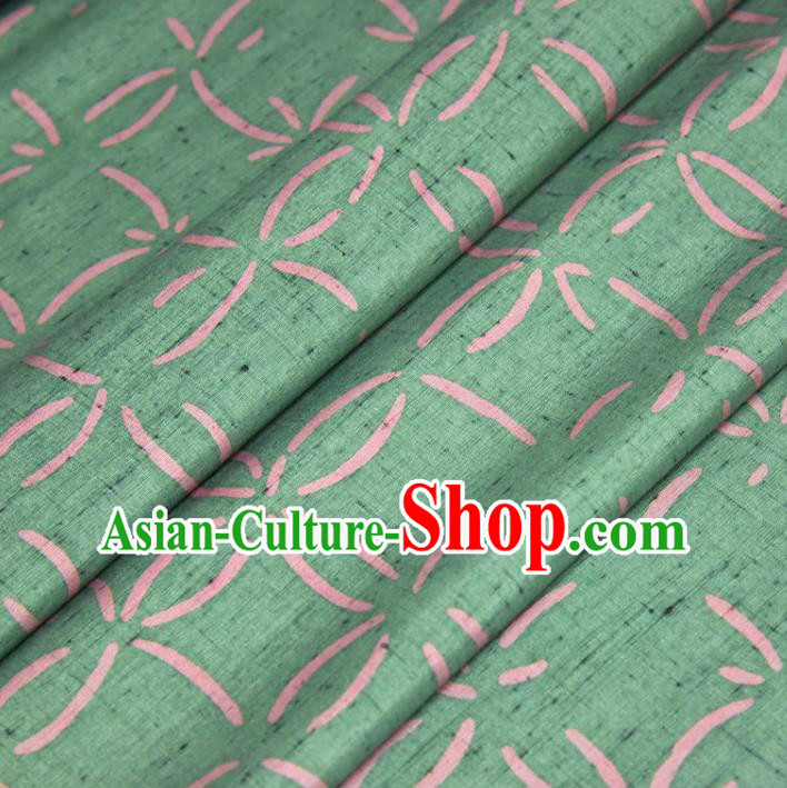 Traditional Japanese Kimono Pure Silk Fabric Asian Japan Classical Wafuku Light Green Cloth Material Traditional Japanese Kimono Pure Silk Fabric Asian Japan Classical Wafuku Light Green Cloth Material