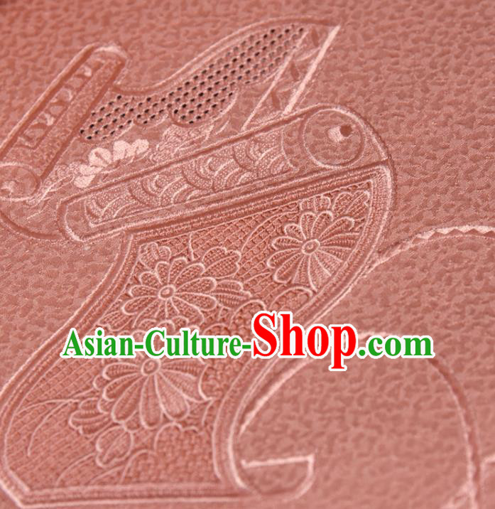 Traditional Japanese Pink Silk Fabric Asian Japan Kimono Classical Embroidered Pattern Brocade Material Traditional Japanese Pink Silk Fabric Asian Japan Kimono Classical Embroidered Pattern Brocade Material