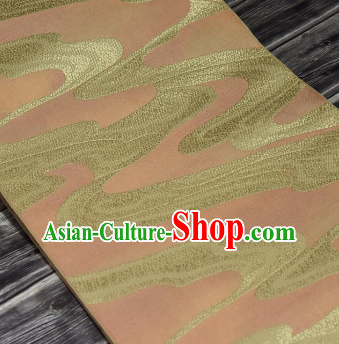 Traditional Japanese Belt Silk Fabric Asian Japan Kimono Classical Yellow Brocade Material Traditional Japanese Belt Silk Fabric Asian Japan Kimono Classical Yellow Brocade Material