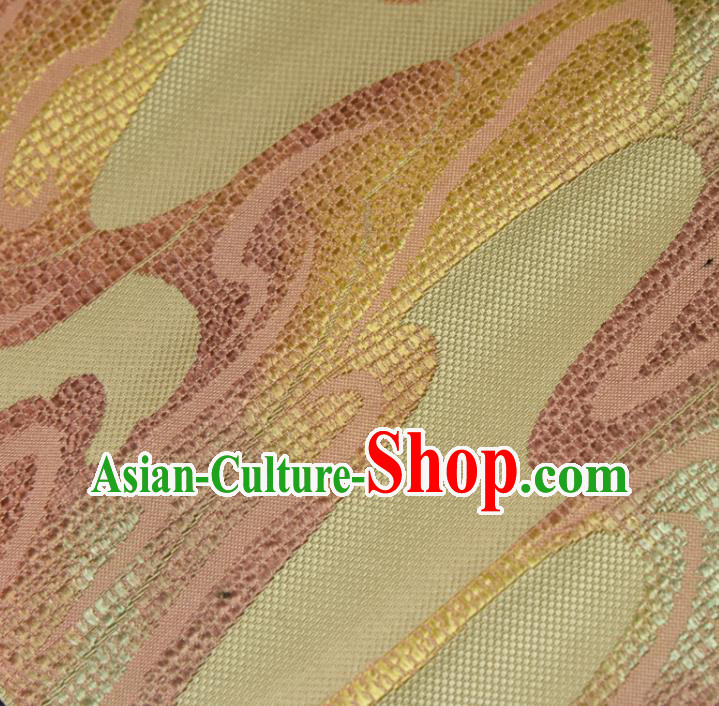 Traditional Japanese Belt Silk Fabric Asian Japan Kimono Classical Yellow Brocade Material Traditional Japanese Belt Silk Fabric Asian Japan Kimono Classical Yellow Brocade Material