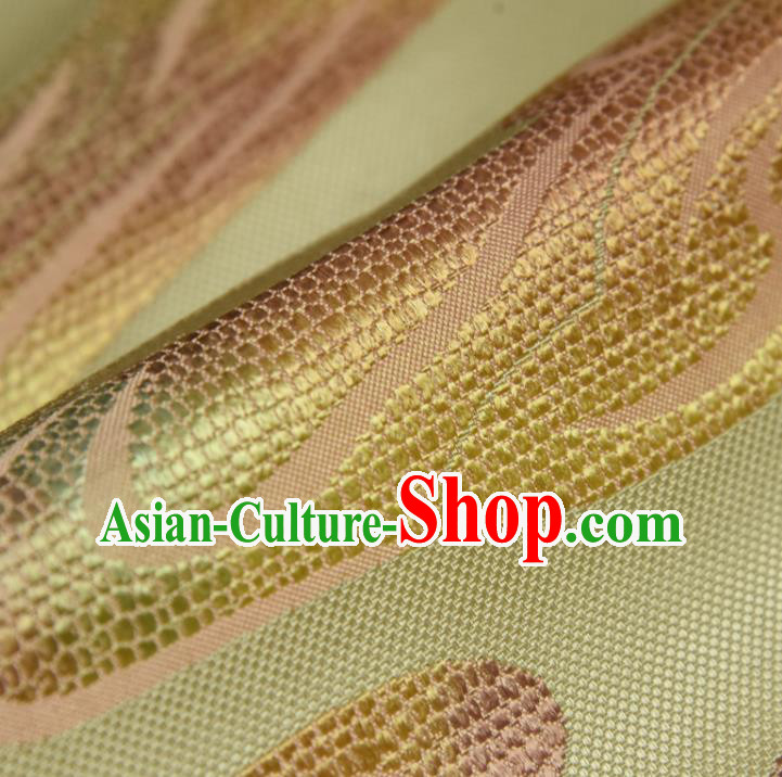 Traditional Japanese Belt Silk Fabric Asian Japan Kimono Classical Yellow Brocade Material Traditional Japanese Belt Silk Fabric Asian Japan Kimono Classical Yellow Brocade Material