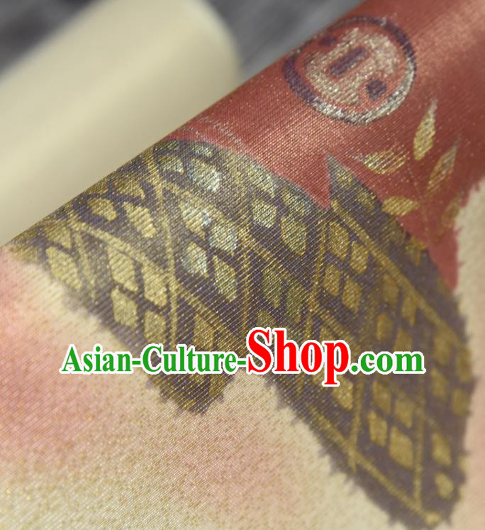 Traditional Japanese Embroidered Pattern Silk Fabric Asian Japan Kimono Classical Belt Brocade Material Traditional Japanese Embroidered Pattern Silk Fabric Asian Japan Kimono Classical Belt Brocade Material
