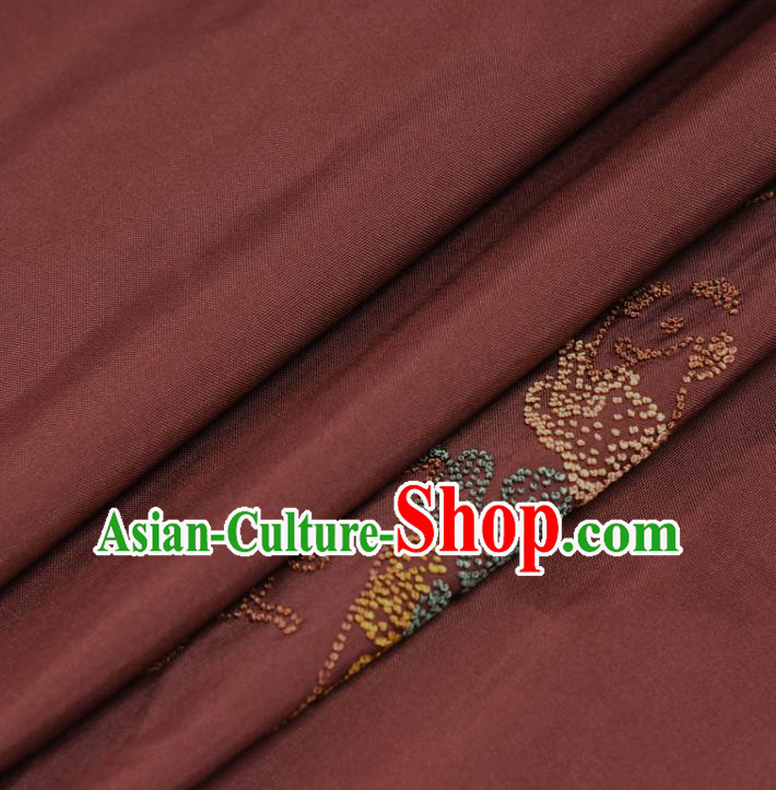 Traditional Japanese Phoenix Pattern Silk Fabric Asian Japan Kimono Purplish Red Brocade Material Traditional Japanese Phoenix Pattern Silk Fabric Asian Japan Kimono Purplish Red Brocade Material
