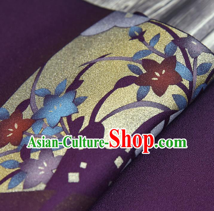 Traditional Japanese Haori Pure Silk Fabric Asian Japan Kimono Deep Purple Brocade Material Traditional Japanese Haori Pure Silk Fabric Asian Japan Kimono Deep Purple Brocade Material