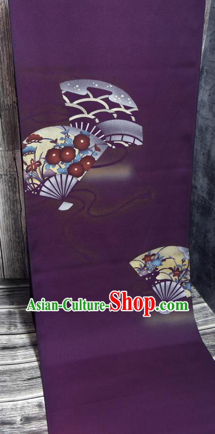 Traditional Japanese Haori Pure Silk Fabric Asian Japan Kimono Deep Purple Brocade Material Traditional Japanese Haori Pure Silk Fabric Asian Japan Kimono Deep Purple Brocade Material