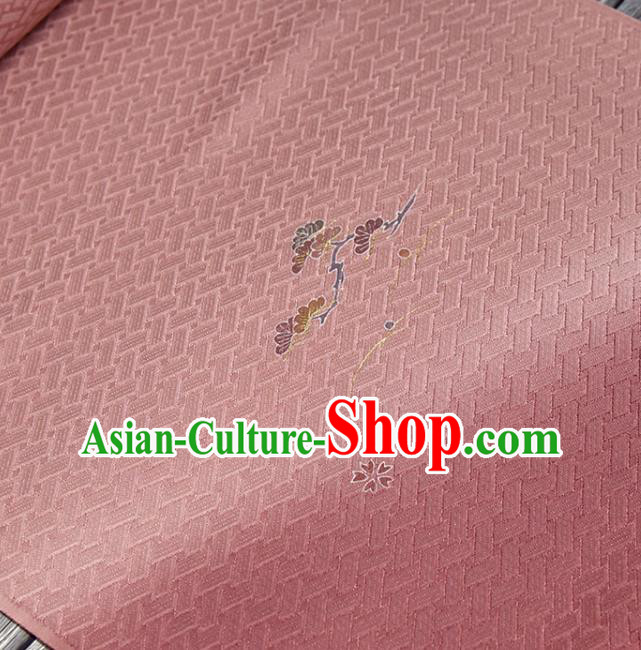 Traditional Japanese Chrysanthemum Pattern Pure Silk Fabric Asian Japan Kimono Pink Brocade Material Traditional Japanese Chrysanthemum Pattern Pure Silk Fabric Asian Japan Kimono Pink Brocade Material