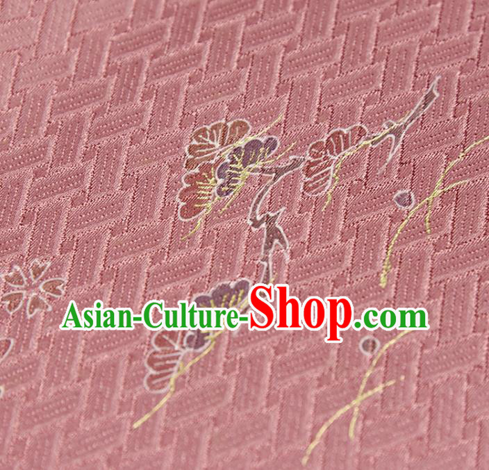Traditional Japanese Chrysanthemum Pattern Pure Silk Fabric Asian Japan Kimono Pink Brocade Material Traditional Japanese Chrysanthemum Pattern Pure Silk Fabric Asian Japan Kimono Pink Brocade Material