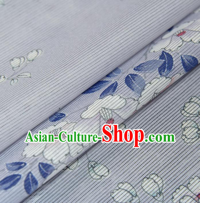 Asian Japan Classical Brocade Tapestry Traditional Qipao Dress Flowers Pattern Lilac Silk Fabric Asian Japan Classical Brocade Tapestry Traditional Qipao Dress Flowers Pattern Lilac Silk Fabric