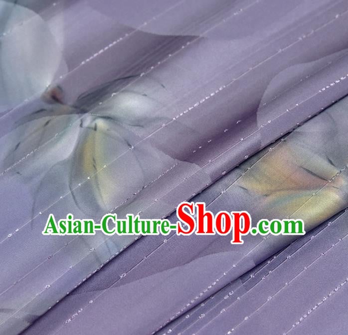 Asian Japan Classical Kimono Brocade Tapestry Traditional Qipao Dress Lilac Silk Fabric Asian Japan Classical Kimono Brocade Tapestry Traditional Qipao Dress Lilac Silk Fabric