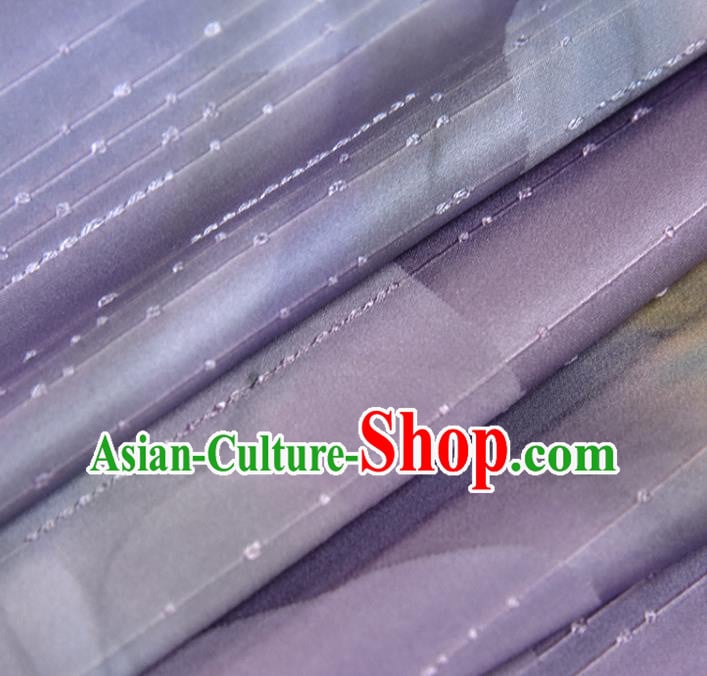 Asian Japan Classical Kimono Brocade Tapestry Traditional Qipao Dress Lilac Silk Fabric Asian Japan Classical Kimono Brocade Tapestry Traditional Qipao Dress Lilac Silk Fabric