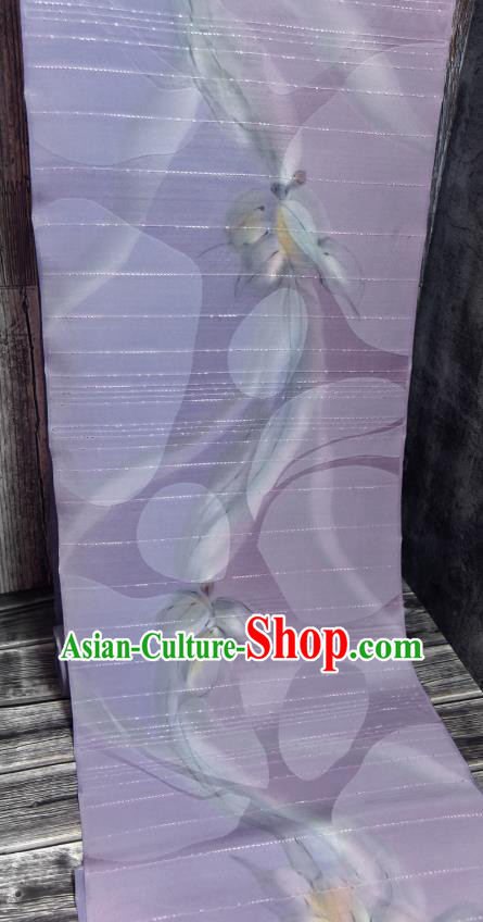 Asian Japan Classical Kimono Brocade Tapestry Traditional Qipao Dress Lilac Silk Fabric Asian Japan Classical Kimono Brocade Tapestry Traditional Qipao Dress Lilac Silk Fabric