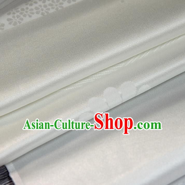Asian Japan Kimono Brocade Tapestry Traditional Hanfu Dress Chrysanthemum Pattern White Silk Fabric Asian Japan Kimono Brocade Tapestry Traditional Hanfu Dress Chrysanthemum Pattern White Silk Fabric