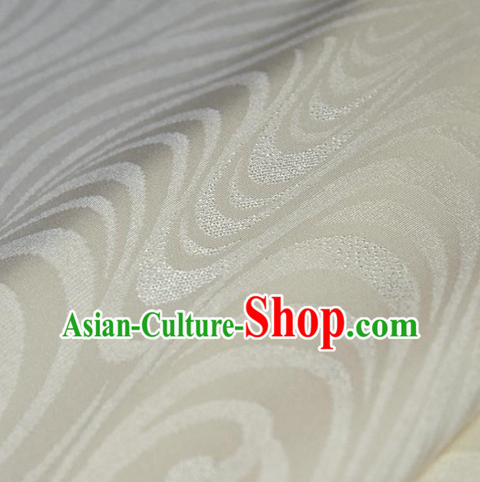 Asian Japan Kimono Beige Brocade Tapestry Traditional Hanfu Dress Classical Pattern Silk Fabric Asian Japan Kimono Beige Brocade Tapestry Traditional Hanfu Dress Classical Pattern Silk Fabric