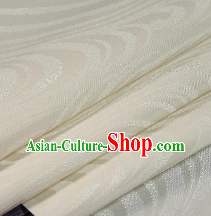 Asian Japan Kimono Beige Brocade Tapestry Traditional Hanfu Dress Classical Pattern Silk Fabric Asian Japan Kimono Beige Brocade Tapestry Traditional Hanfu Dress Classical Pattern Silk Fabric