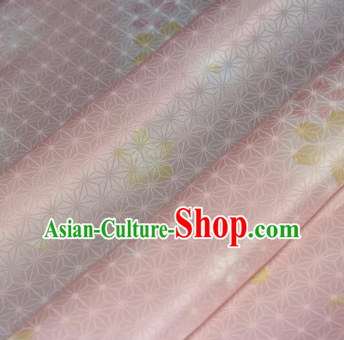 Asian Japan Kimono Pink Brocade Tapestry Traditional Hanfu Dress Classical Sakura Pattern Silk Fabric Asian Japan Kimono Pink Brocade Tapestry Traditional Hanfu Dress Classical Sakura Pattern Silk Fabric