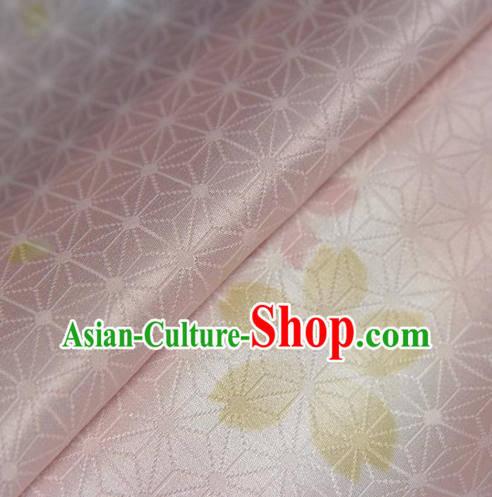 Asian Japan Kimono Pink Brocade Tapestry Traditional Hanfu Dress Classical Sakura Pattern Silk Fabric Asian Japan Kimono Pink Brocade Tapestry Traditional Hanfu Dress Classical Sakura Pattern Silk Fabric