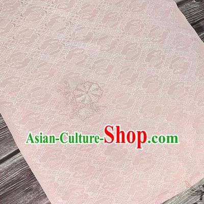 Traditional Japanese Pure Silk Fabric Asian Japan Kimono Embroidered Pattern Pink Brocade Material