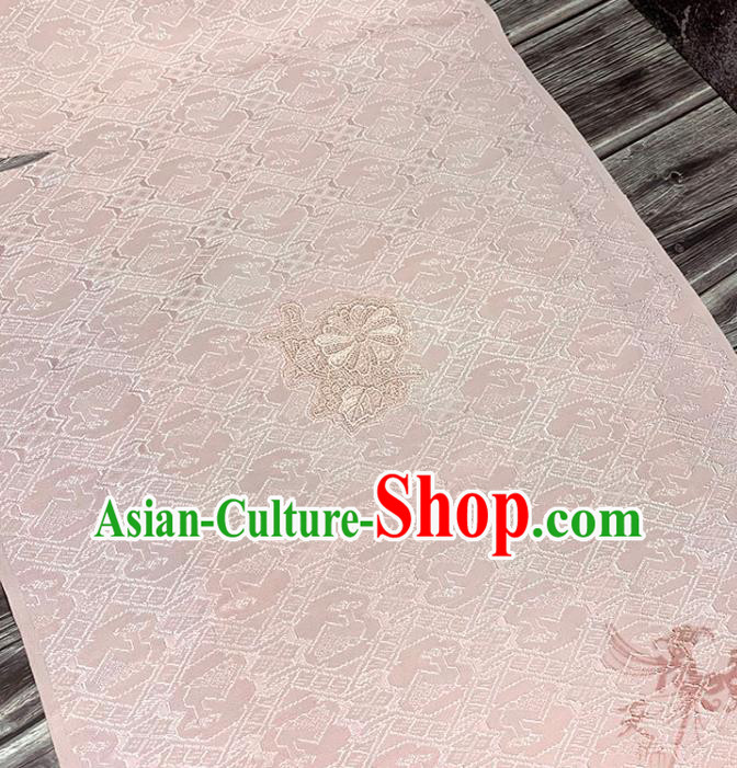 Traditional Japanese Pure Silk Fabric Asian Japan Kimono Embroidered Pattern Pink Brocade Material Traditional Japanese Pure Silk Fabric Asian Japan Kimono Embroidered Pattern Pink Brocade Material