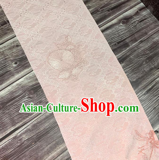 Traditional Japanese Pure Silk Fabric Asian Japan Kimono Embroidered Pattern Pink Brocade Material Traditional Japanese Pure Silk Fabric Asian Japan Kimono Embroidered Pattern Pink Brocade Material