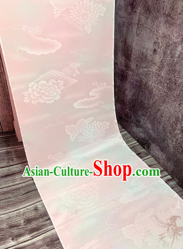Asian Japan Iromuji Kimono Brocade Fabric Traditional Hanfu Dress Classical Chrysanthemum Pattern Pink Silk Asian Japan Iromuji Kimono Brocade Fabric Traditional Hanfu Dress Classical Chrysanthemum Pattern Pink Silk