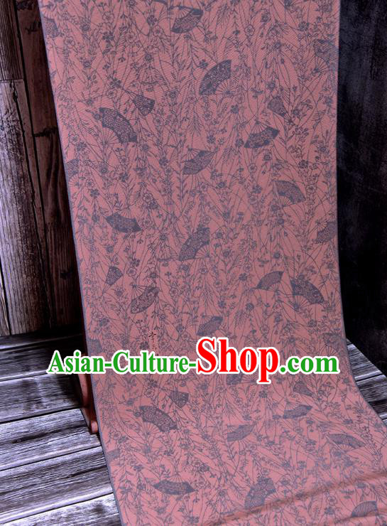 Asian Japan Kimono Brocade Fabric Traditional Hanfu Dress Classical Fan Pattern Dark Pink Silk Asian Japan Kimono Brocade Fabric Traditional Hanfu Dress Classical Fan Pattern Dark Pink Silk
