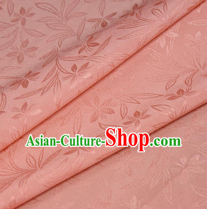 Asian Japan Kimono Orchids Pattern Brocade Fabric Traditional Hanfu Dress Pink Silk Cloth Asian Japan Kimono Orchids Pattern Brocade Fabric Traditional Hanfu Dress Pink Silk Cloth
