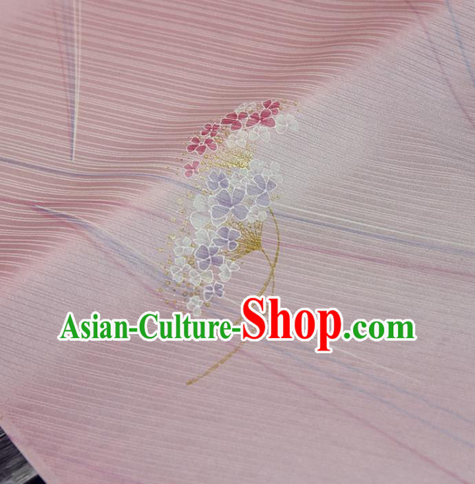 Traditional Japanese Hydrangea Pattern Pure Silk Fabric Asian Japan Kimono Pink Brocade Material Traditional Japanese Hydrangea Pattern Pure Silk Fabric Asian Japan Kimono Pink Brocade Material