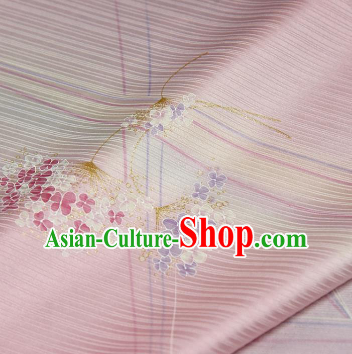 Traditional Japanese Hydrangea Pattern Pure Silk Fabric Asian Japan Kimono Pink Brocade Material Traditional Japanese Hydrangea Pattern Pure Silk Fabric Asian Japan Kimono Pink Brocade Material