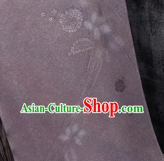 Traditional Japanese Sakura Pattern Pure Silk Fabric Asian Japan Kimono Dark Purple Brocade Material Traditional Japanese Sakura Pattern Pure Silk Fabric Asian Japan Kimono Dark Purple Brocade Material