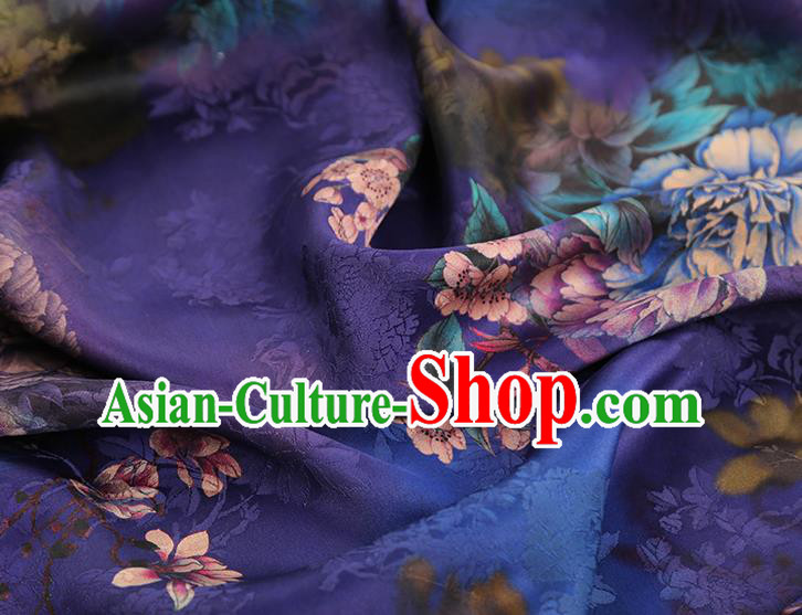 Asian Gambiered Guangdong Gauze China Classical Peony Pattern Purple Silk Fabric Traditional Cheongsam Brocade Asian Gambiered Guangdong Gauze China Classical Peony Pattern Purple Silk Fabric Traditional Cheongsam Brocade