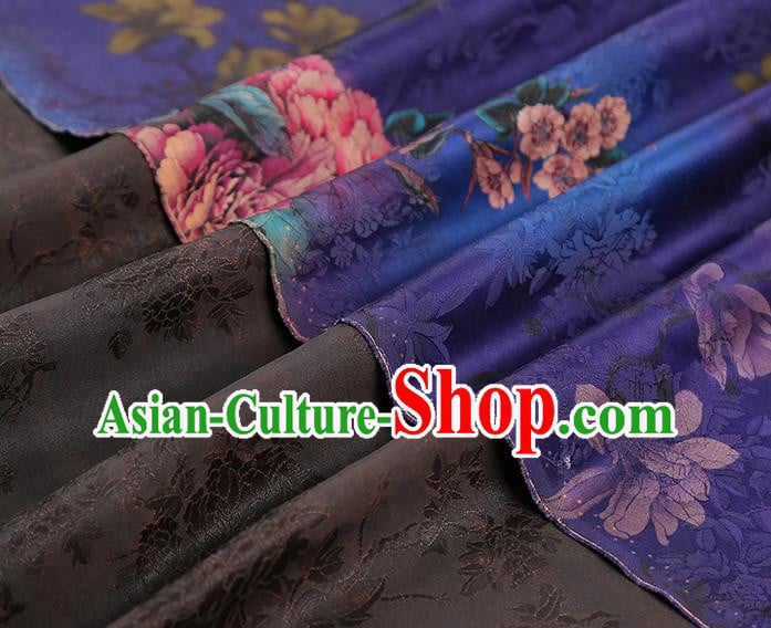 Asian Gambiered Guangdong Gauze China Classical Peony Pattern Purple Silk Fabric Traditional Cheongsam Brocade Asian Gambiered Guangdong Gauze China Classical Peony Pattern Purple Silk Fabric Traditional Cheongsam Brocade