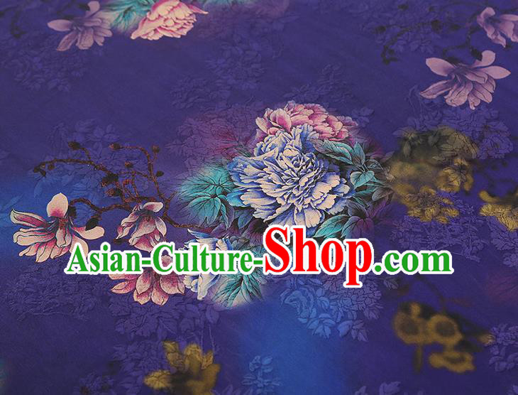 Asian Gambiered Guangdong Gauze China Classical Peony Pattern Purple Silk Fabric Traditional Cheongsam Brocade Asian Gambiered Guangdong Gauze China Classical Peony Pattern Purple Silk Fabric Traditional Cheongsam Brocade