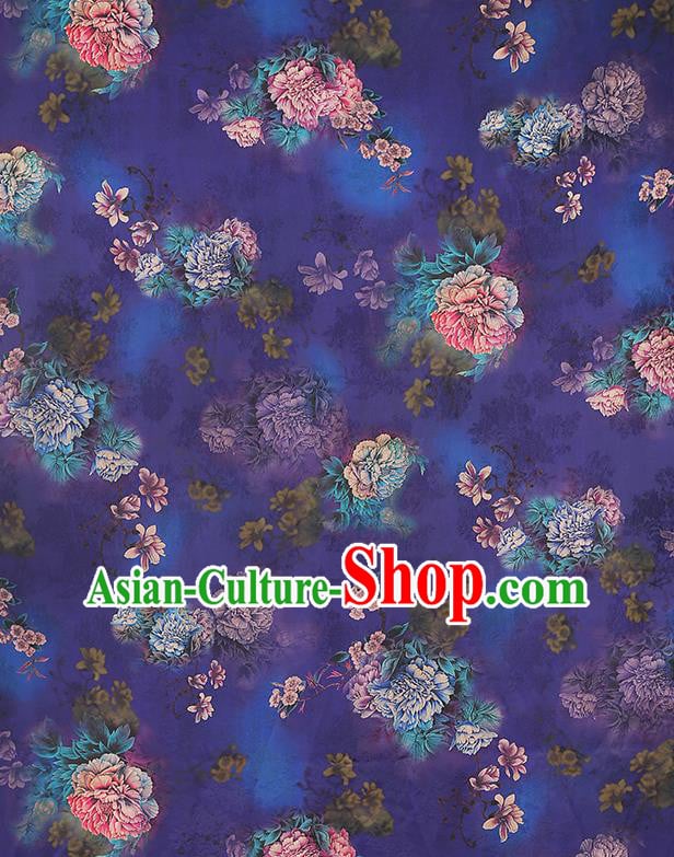 Asian Gambiered Guangdong Gauze China Classical Peony Pattern Purple Silk Fabric Traditional Cheongsam Brocade Asian Gambiered Guangdong Gauze China Classical Peony Pattern Purple Silk Fabric Traditional Cheongsam Brocade