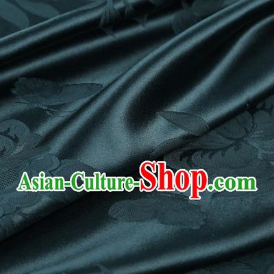 China Traditional Brocade Fabric Asian Cheongsam Gambiered Guangdong Gauze Jacquard Atrovirens Silk Fabric