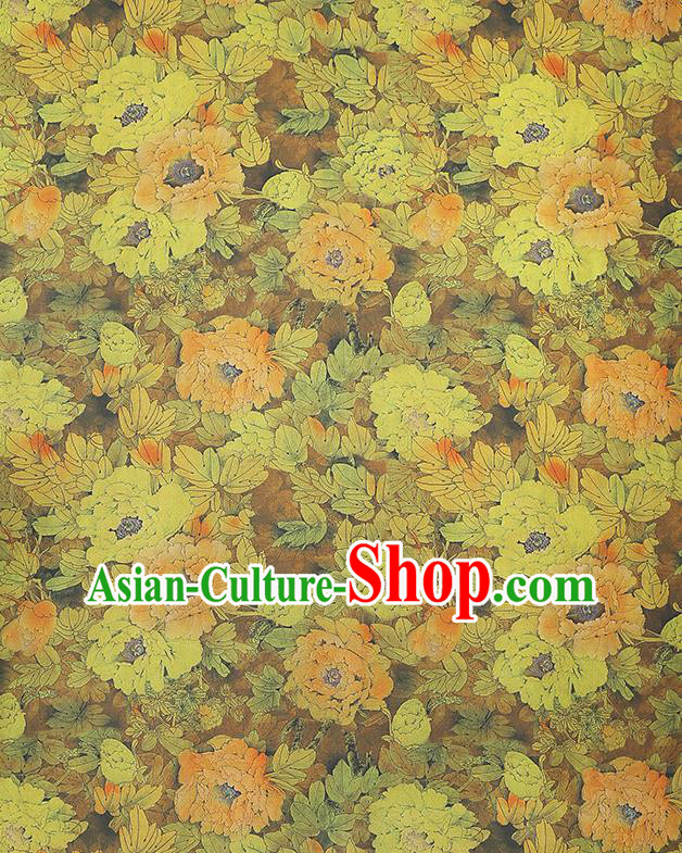 China Traditional Qipao Dress Gambiered Guangdong Gauze Classical Ginger Silk Fabric China Traditional Qipao Dress Gambiered Guangdong Gauze Classical Ginger Silk Fabric