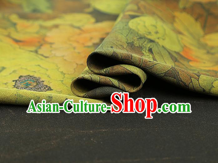 China Traditional Qipao Dress Gambiered Guangdong Gauze Classical Ginger Silk Fabric China Traditional Qipao Dress Gambiered Guangdong Gauze Classical Ginger Silk Fabric