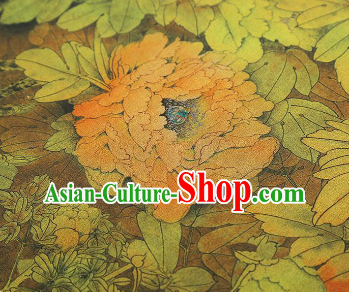 China Traditional Qipao Dress Gambiered Guangdong Gauze Classical Ginger Silk Fabric China Traditional Qipao Dress Gambiered Guangdong Gauze Classical Ginger Silk Fabric