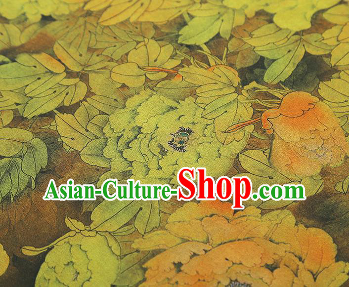 China Traditional Qipao Dress Gambiered Guangdong Gauze Classical Ginger Silk Fabric China Traditional Qipao Dress Gambiered Guangdong Gauze Classical Ginger Silk Fabric