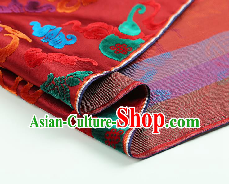 China Traditional Lucky Pattern Red Brocade Classical Qipao Dress Jacquard Silk Fabric China Traditional Lucky Pattern Red Brocade Classical Qipao Dress Jacquard Silk Fabric
