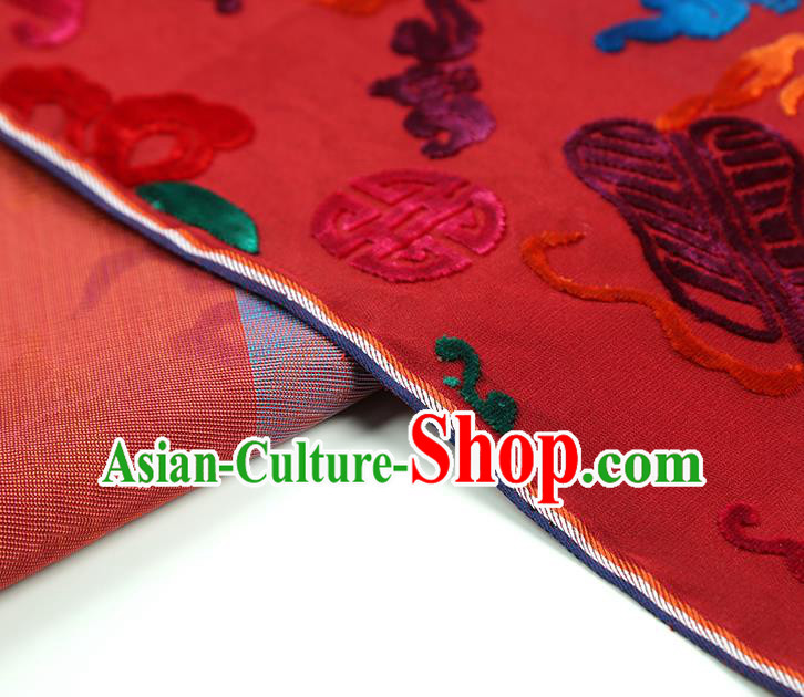 China Traditional Lucky Pattern Red Brocade Classical Qipao Dress Jacquard Silk Fabric China Traditional Lucky Pattern Red Brocade Classical Qipao Dress Jacquard Silk Fabric