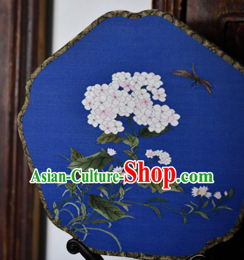 Traditional Chinese Blue Silk Fan China Classical Dace Fan Handmade Palace Fan Traditional Chinese Blue Silk Fan China Classical Dace Fan Handmade Palace Fan
