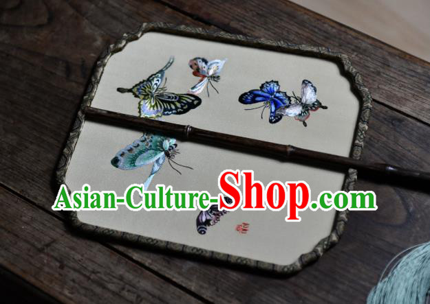 Chinese Handmade Butterfly Painting Palace Fan Traditional Silk Fan China Classical Dace Fan Chinese Handmade Butterfly Painting Palace Fan Traditional Silk Fan China Classical Dace Fan