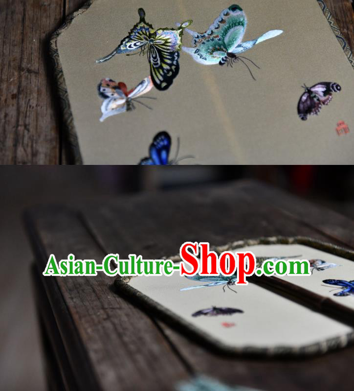 Chinese Handmade Butterfly Painting Palace Fan Traditional Silk Fan China Classical Dace Fan Chinese Handmade Butterfly Painting Palace Fan Traditional Silk Fan China Classical Dace Fan