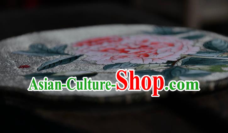 China Traditional White Silk Fan Classical Dace Fan Handmade Peony Painting Palace Fan China Traditional White Silk Fan Classical Dace Fan Handmade Peony Painting Palace Fan