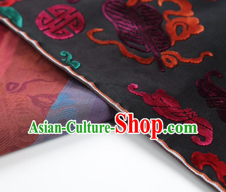 China Classical Qipao Dress Silk Fabric Traditional Lucky Pattern Black Brocade Jacquard Cloth China Classical Qipao Dress Silk Fabric Traditional Lucky Pattern Black Brocade Jacquard Cloth